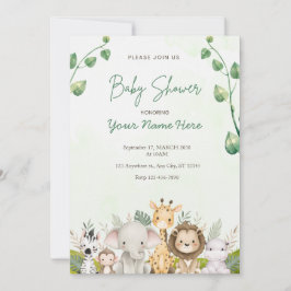 Groene Waterverf Baby Shower Invitations Boy Kaart