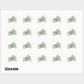 Groene waterverf babyschoentjes baby shower ronde sticker (Vel)