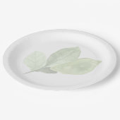 Groene Waterverf Blad Borden Papieren Bordje (Gekanteld)