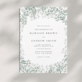 Groene Waterverf blad minimalistische bruiloft Kaart