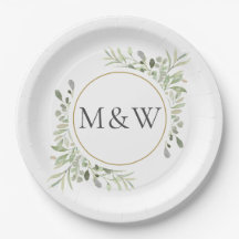Groene Waterverf Blad Monogram Beginletters