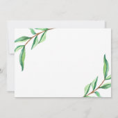 Groene Waterverf bladeren en foto | De datum opsla Save The Date (Achterkant)