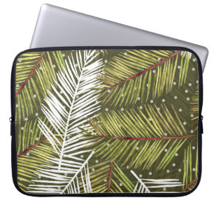Groene Waterverf bladeren: naadloze illustratie Laptop Sleeve