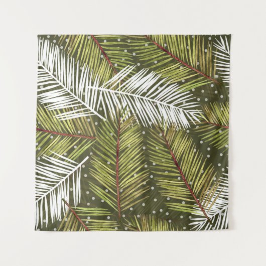 Groene Waterverf bladeren: naadloze illustratie Wandkleed (Voorkant (horizontaal))