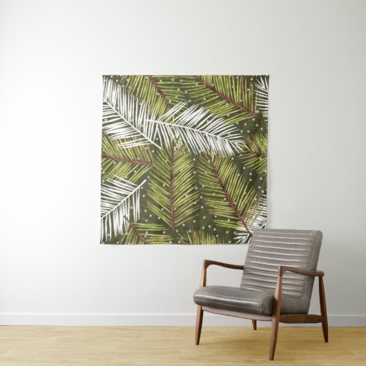 Groene Waterverf bladeren: naadloze illustratie Wandkleed (In Situ (horizontaal))