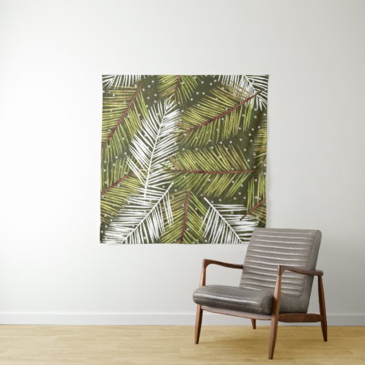 Groene Waterverf bladeren: naadloze illustratie Wandkleed (In situ)