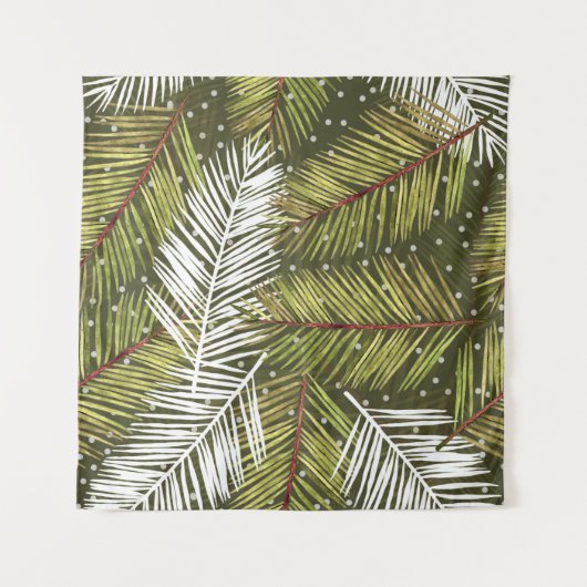 Groene Waterverf bladeren: naadloze illustratie Wandkleed (Voorkant)