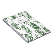 Groene Waterverf Bladeren Patroon Custom Notitiebo Notitieboek (Rechterzijde)