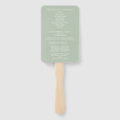 Groene Waterverf Bloem Bruiloftsprogramma Handwaaier (Achterkant)