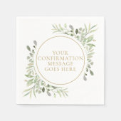 Groene waterverf bloem goud bevestiging servet (Voorkant)