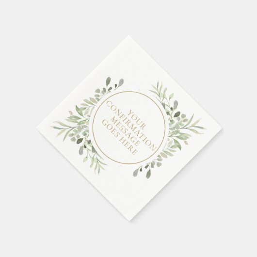 Groene waterverf bloem goud bevestiging servet (Hoek)