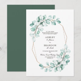 Groene Waterverf Bloemen Geometrische Elegante Huw Kaart