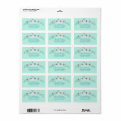Groene Waterverf Bloemen met Zeeschuim Etiket (Full Sheet)