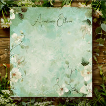 Groene Waterverf Bloemen Notitieblok