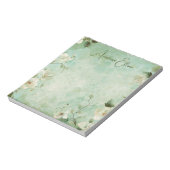 Groene Waterverf Bloemen Notitieblok (Linkerzijde)