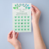 Groene Waterverf Bloemen Vrijgezellenfeest Bingo Flyer (Hand)