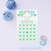 Groene Waterverf Bloemen Vrijgezellenfeest Bingo Flyer (Enkel)