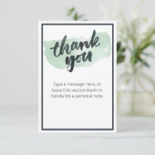 Groene Waterverf Borstel Kalligrafie Dank u Kaart (Staand voorkant)