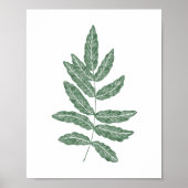 Groene Waterverf Botanical Fern Leaf Poster (Voorkant)