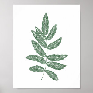 Groene Waterverf Botanical Fern Leaf Poster