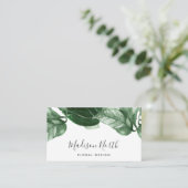 Groene Waterverf Botanische bladeren Calligrafie Visitekaartje (Staand voorkant)