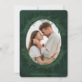 Groene waterverf botanische foto feestdagenkaart (Voorkant)