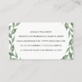 Groene Waterverf Botanische Laurel Wreath Modern Visitekaartje (Achterkant)