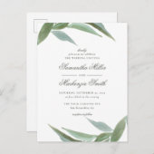 Groene Waterverf Botanische lekkenwonden Uitnodiging Briefkaart (Voorkant / Achterkant)