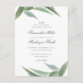 Groene Waterverf Botanische lekkenwonden Uitnodiging Briefkaart (Voorkant)