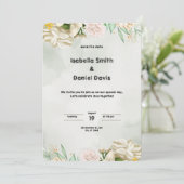 Groene Waterverf bruiloft uitnodigingsportret Kaart (Staand voorkant)