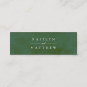 Groene Waterverf bruiloft website Mini Visitekaartje (Achterkant)