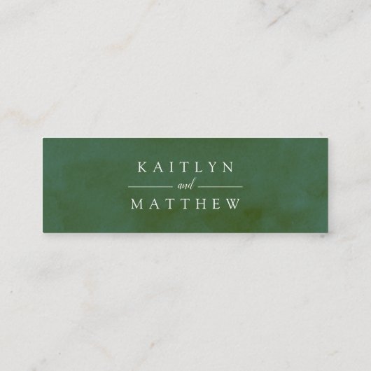 Groene Waterverf bruiloft website Mini Visitekaartje (Achterkant)