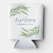 Groene Waterverf Bruiloftsgeschenk Blikjeskoeler (Voorkant)