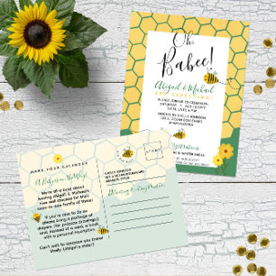 Groene Waterverf Bumble Bee 🐝 Budget Baby shower Briefkaart