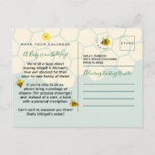 Groene Waterverf Bumble Bee 🐝 Budget Baby shower Briefkaart (Achterkant)