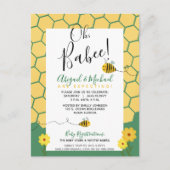 Groene Waterverf Bumble Bee 🐝 Budget Baby shower Briefkaart (Voorkant)
