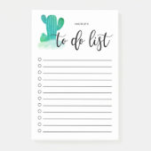 Groene Waterverf Cactus gepersonaliseerd om lijst Post-it® Notes (Voorkant)