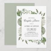 Groene Waterverf Calla Lily Summer Couples Shower Kaart (Voorkant / Achterkant)