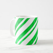 Groene Waterverf Candy Cane Stripes Koffiemok (Voorkant links)
