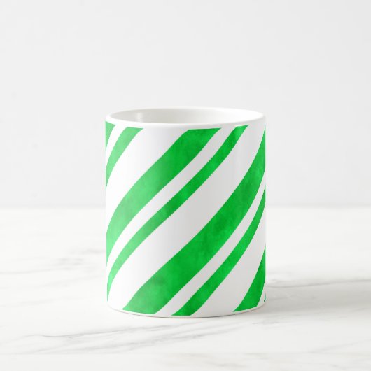 Groene Waterverf Candy Cane Stripes Koffiemok (Center)