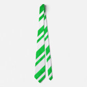 Groene Waterverf Candy Cane Stripes Stropdas (Voorkant)