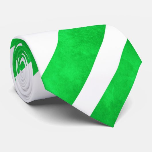 Groene Waterverf Candy Cane Stripes Stropdas (Opgerold)