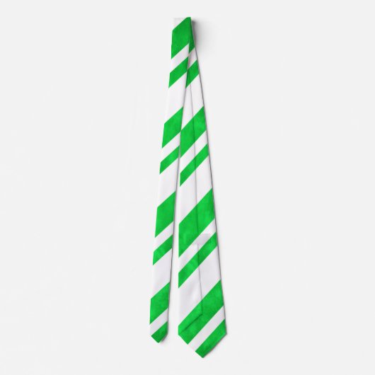 Groene Waterverf Candy Cane Stripes Stropdas (Achterkant)