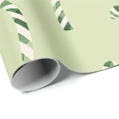 Groene Waterverf Candy Canes kerstpatroon Cadeaupapier (Rol Hoek)