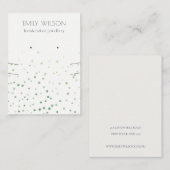 Groene Waterverf Confetti die Ketting verdient Visitekaartje (Voorkant / Achterkant)