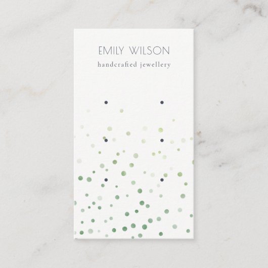 Groene Waterverf Confetti Stud 3 Veroorbaar beelds Visitekaartje (Voorkant)