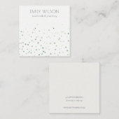 Groene Waterverf Confetti Stud oorscherm Vierkante Visitekaartje (Voorkant / Achterkant)