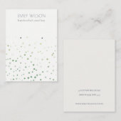 Groene Waterverf Confetti Stud oorscherm Visitekaartje (Voorkant / Achterkant)