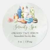 Groene Waterverf Dag Spa en Wellness Product Ronde Sticker (Voorkant)