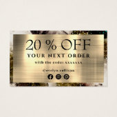 Groene waterverf dank u kortingskaart visitekaartje (Achterkant)